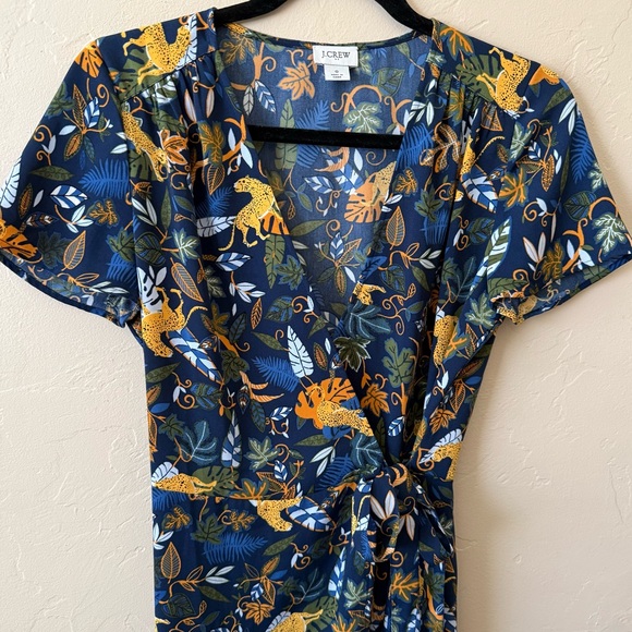 J. Crew Floral Midi Dress - Navy and Orange - Picture 3 of 6